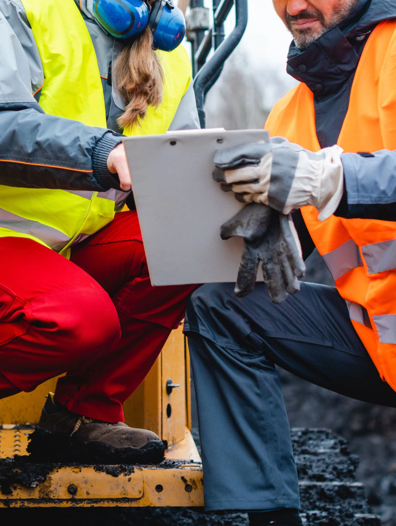 workers conversing