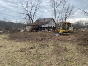 Land clearing and demolishing a house