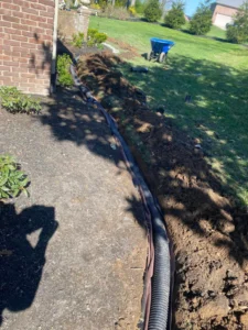 French drain installation